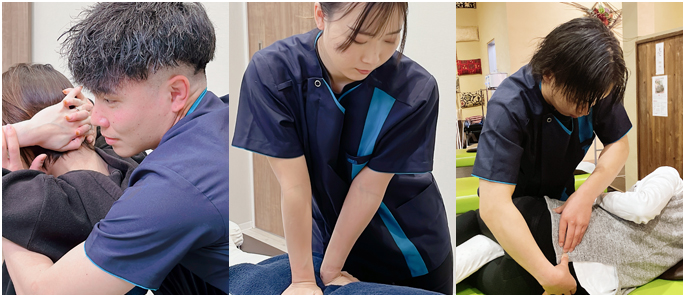 施術スタッフ3名の様子