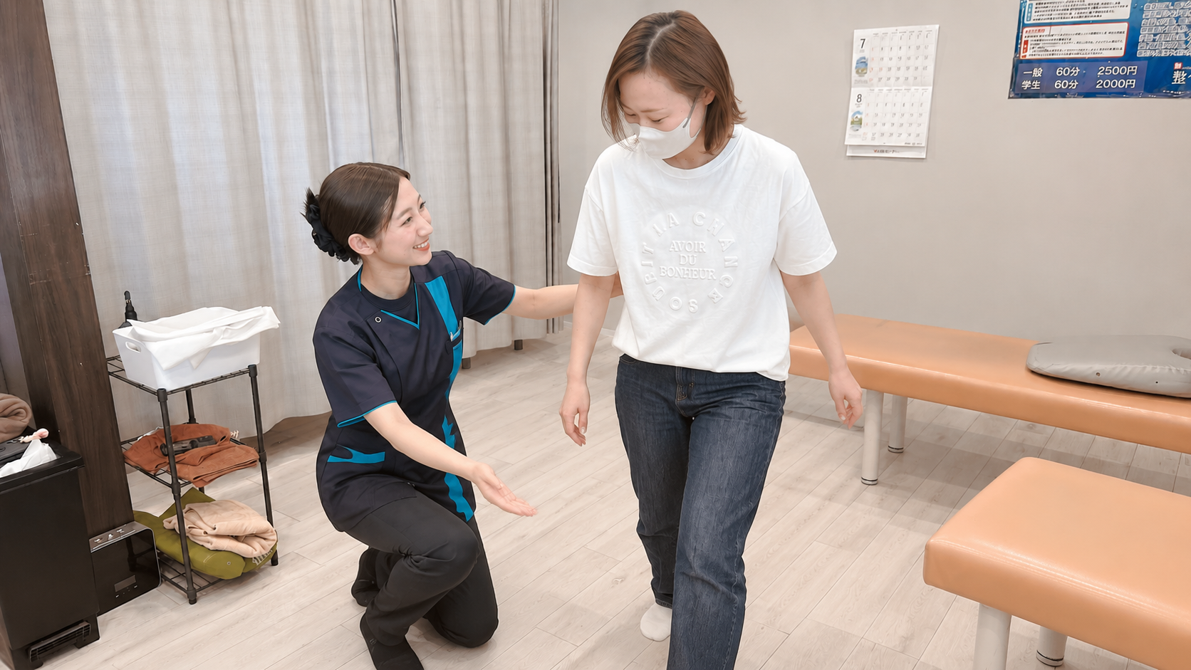 歩き出しの不安をサポートする様子